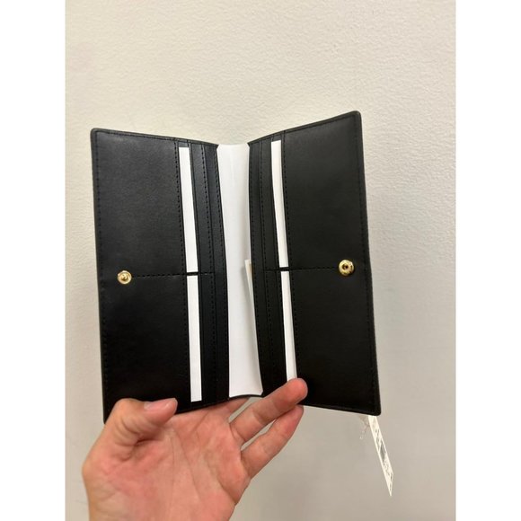 Michael Kors Reed Wallet Large Snap Leather Wallet Black Multi - Picture 3 of 7